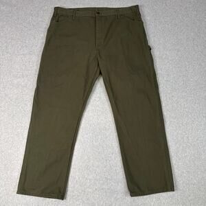 Dickies Carpenter Pants Men's 42x30 Moss Green Relaxed Fit Straight Leg Workwear